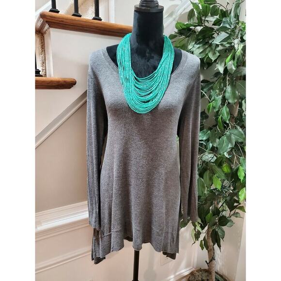 Camille & Company Women's Gray Rayon Round Neck Long Sleeve Top Tunic Size Large - Picture 9 of 9